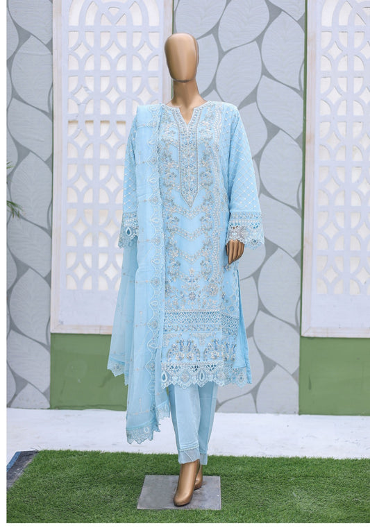 Bin Saeed Luxury Chiffon Embroidery Fancy Shirt, Trouser and Dupatta