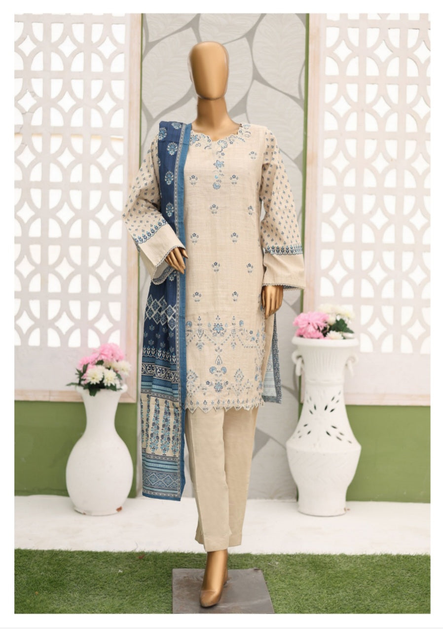 Bin Saeed Winter Collection – Khaddar 3-Piece Suit